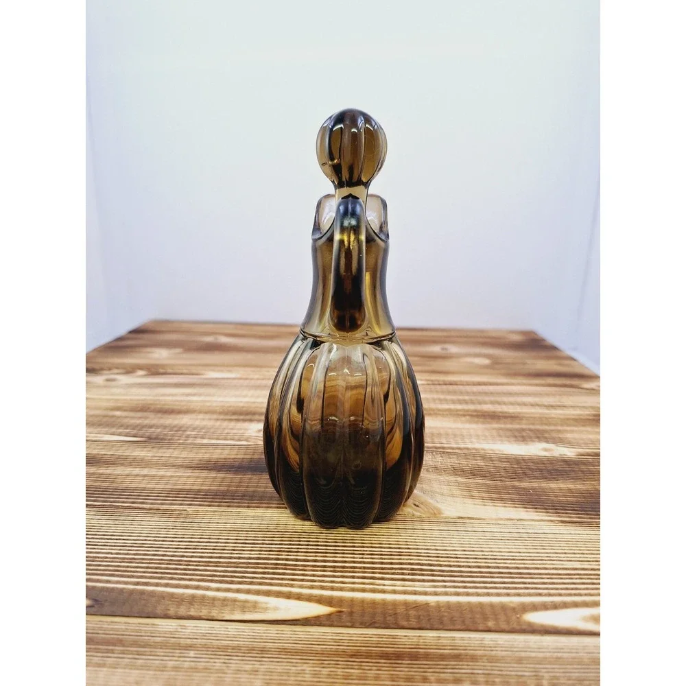 Imperial Glass Smoky‎ Grey Ribbed Cruet Original Ball Stopper Vintage 6